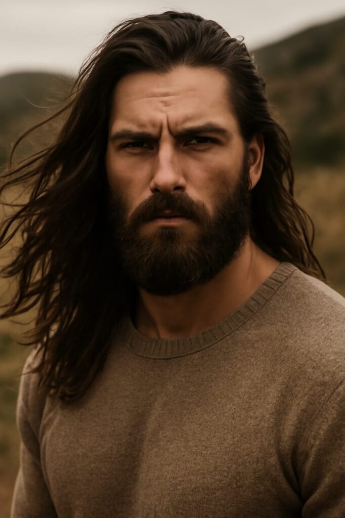 beard styles for long hair