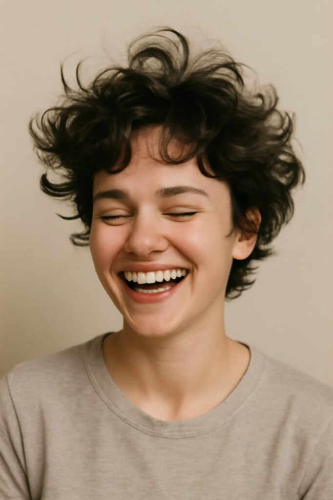 curly or wavy short hair