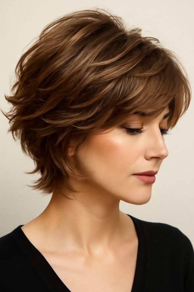 layered short hair