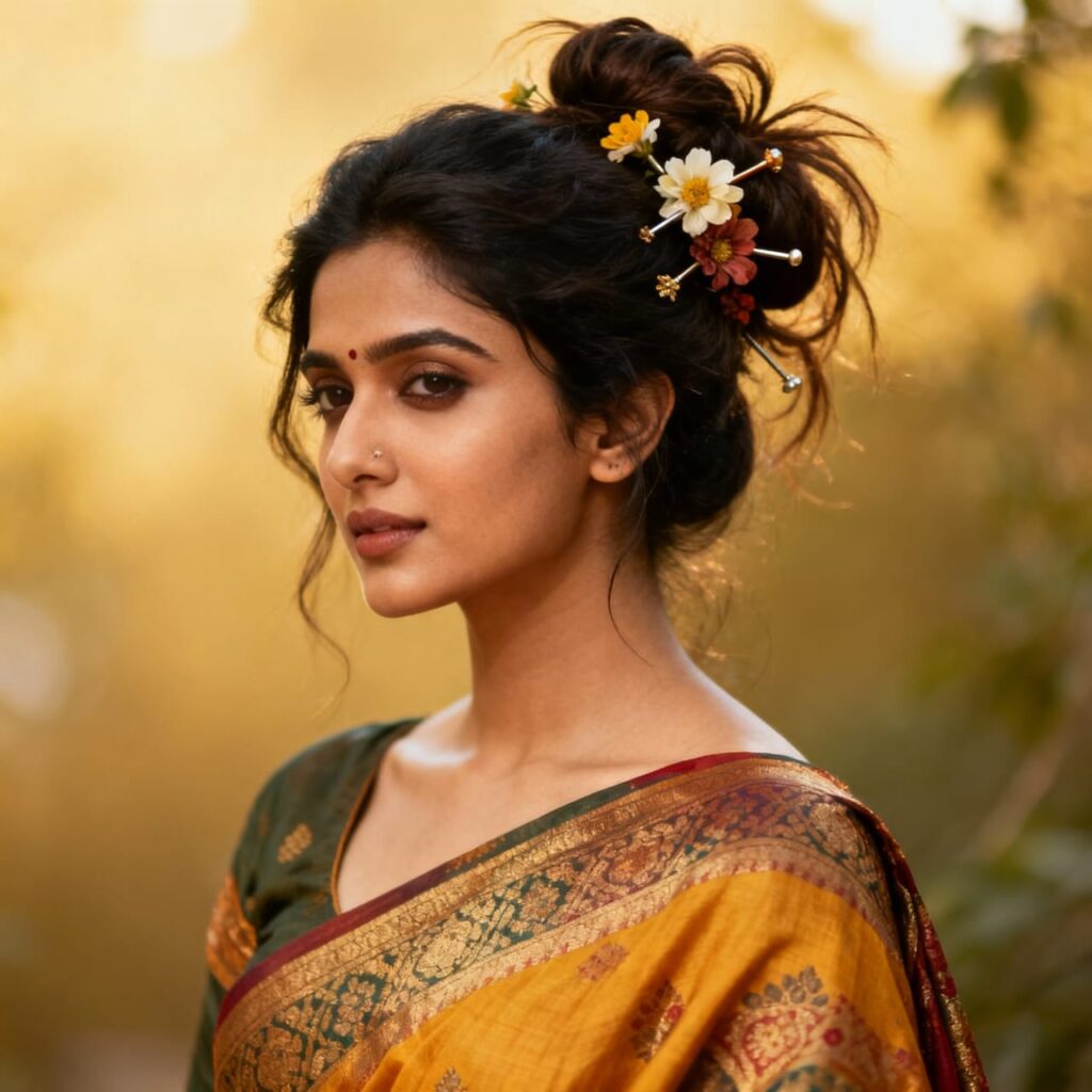 hair style for saree